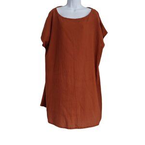 Oh My Gauze Rust Short Sleeve Tunic Lagom Bogo Beachy Lightweight L